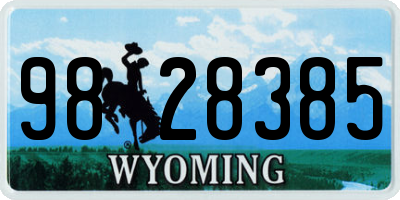 WY license plate 9828385
