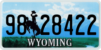 WY license plate 9828422