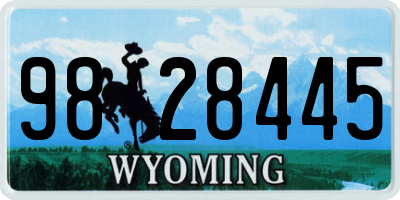 WY license plate 9828445