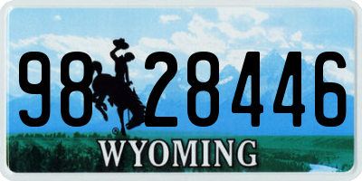 WY license plate 9828446