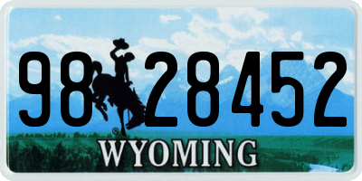 WY license plate 9828452