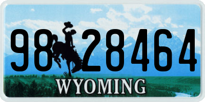 WY license plate 9828464