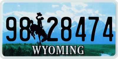 WY license plate 9828474