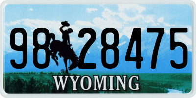 WY license plate 9828475