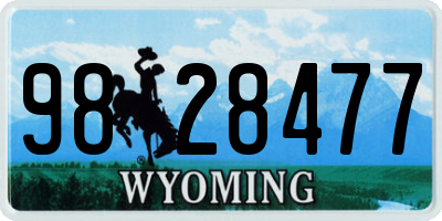 WY license plate 9828477