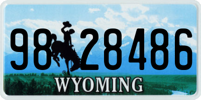 WY license plate 9828486