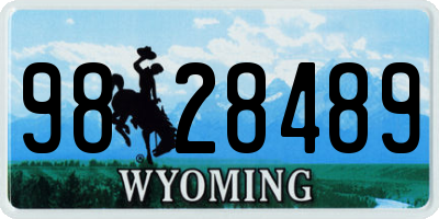 WY license plate 9828489