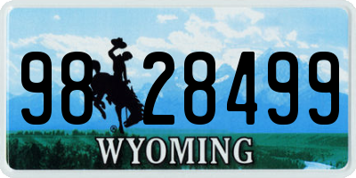 WY license plate 9828499