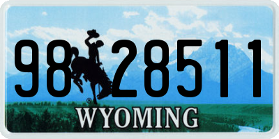 WY license plate 9828511
