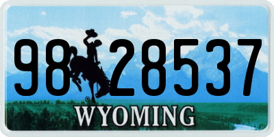 WY license plate 9828537