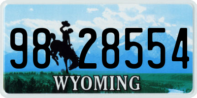 WY license plate 9828554