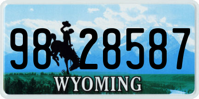 WY license plate 9828587