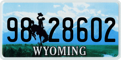 WY license plate 9828602