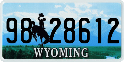 WY license plate 9828612