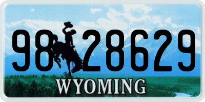 WY license plate 9828629