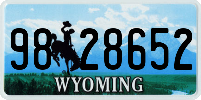 WY license plate 9828652