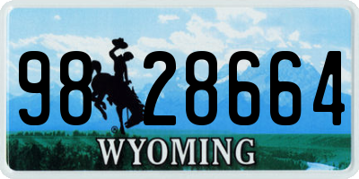 WY license plate 9828664