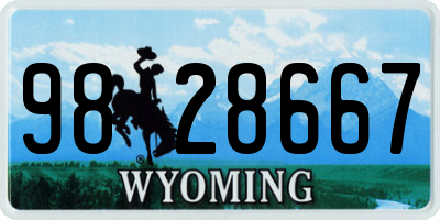 WY license plate 9828667