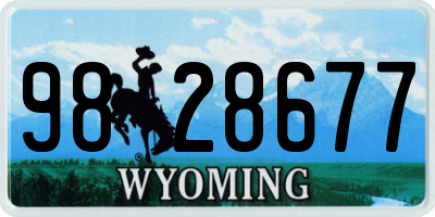 WY license plate 9828677