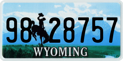 WY license plate 9828757