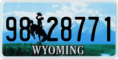 WY license plate 9828771