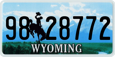 WY license plate 9828772