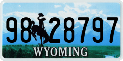 WY license plate 9828797