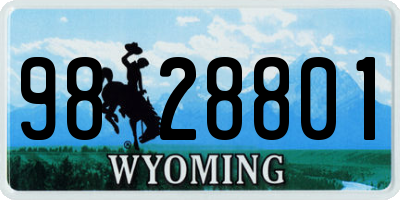 WY license plate 9828801