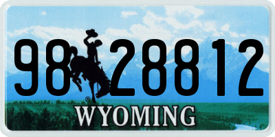 WY license plate 9828812