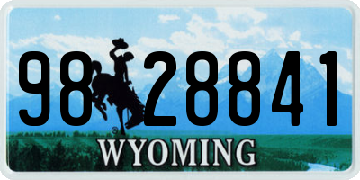 WY license plate 9828841