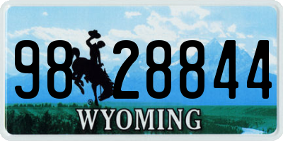 WY license plate 9828844