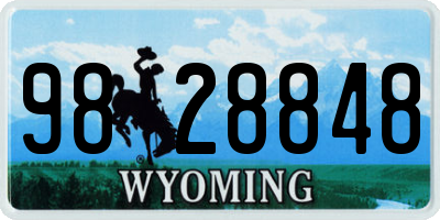 WY license plate 9828848