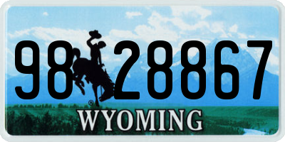 WY license plate 9828867