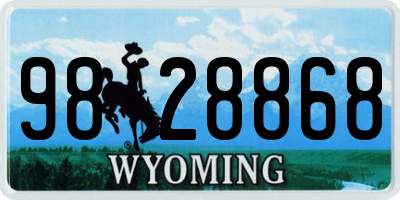 WY license plate 9828868