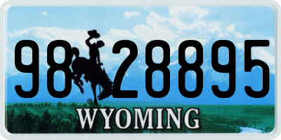 WY license plate 9828895