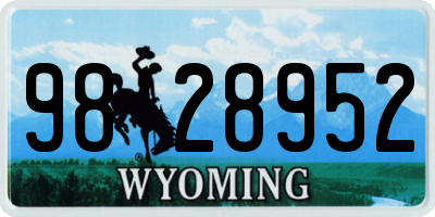 WY license plate 9828952