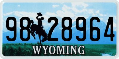 WY license plate 9828964