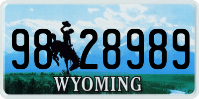 WY license plate 9828989