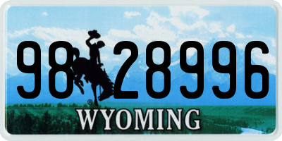 WY license plate 9828996