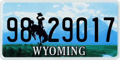 WY license plate 9829017