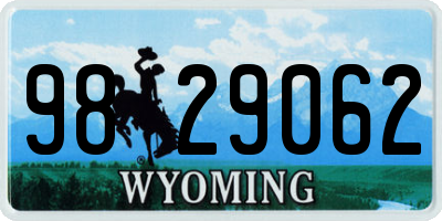 WY license plate 9829062