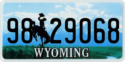 WY license plate 9829068