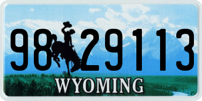 WY license plate 9829113