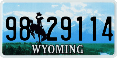 WY license plate 9829114