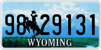 WY license plate 9829131