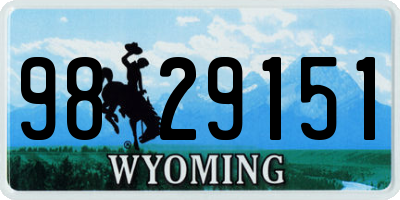 WY license plate 9829151