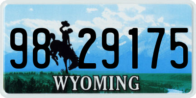 WY license plate 9829175
