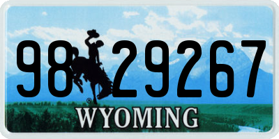 WY license plate 9829267