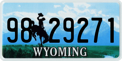 WY license plate 9829271