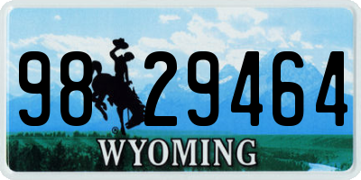 WY license plate 9829464